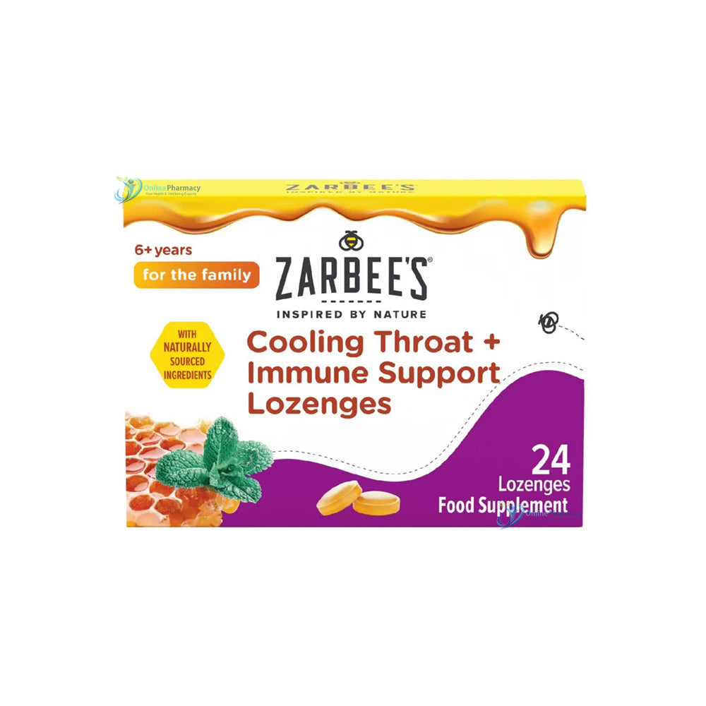 ZARBEES Cooling Throat + Immune Support Lozenges - 24/36 Pack