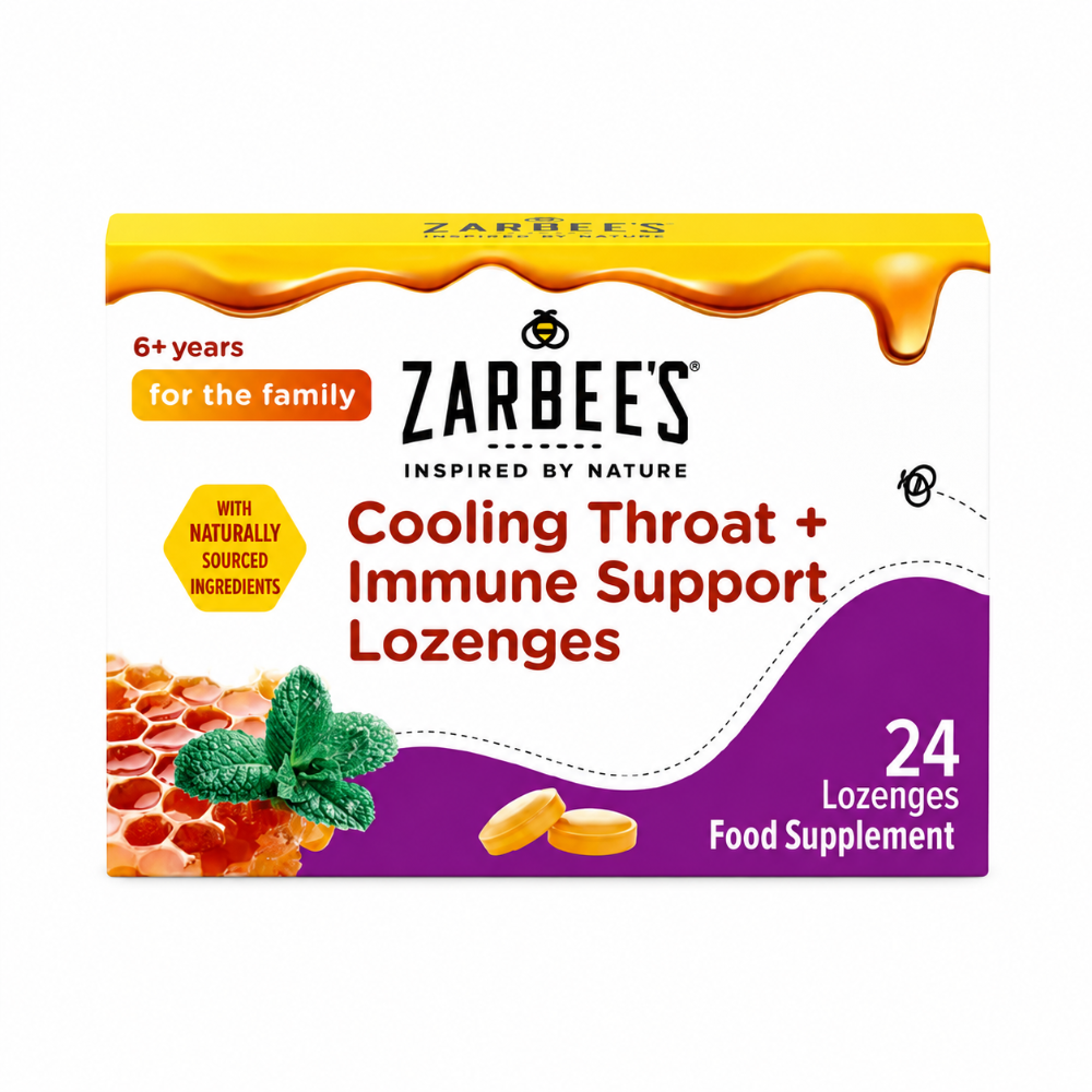 ZARBEES Cooling Throat + Immune Support Lozenges - 24 Pack