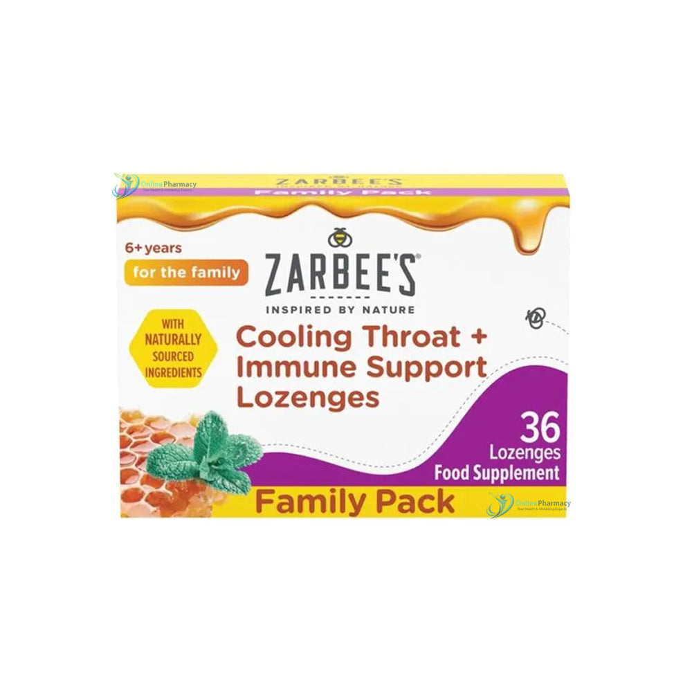 ZARBEES Cooling Throat + Immune Support Lozenges - 24/36 Pack