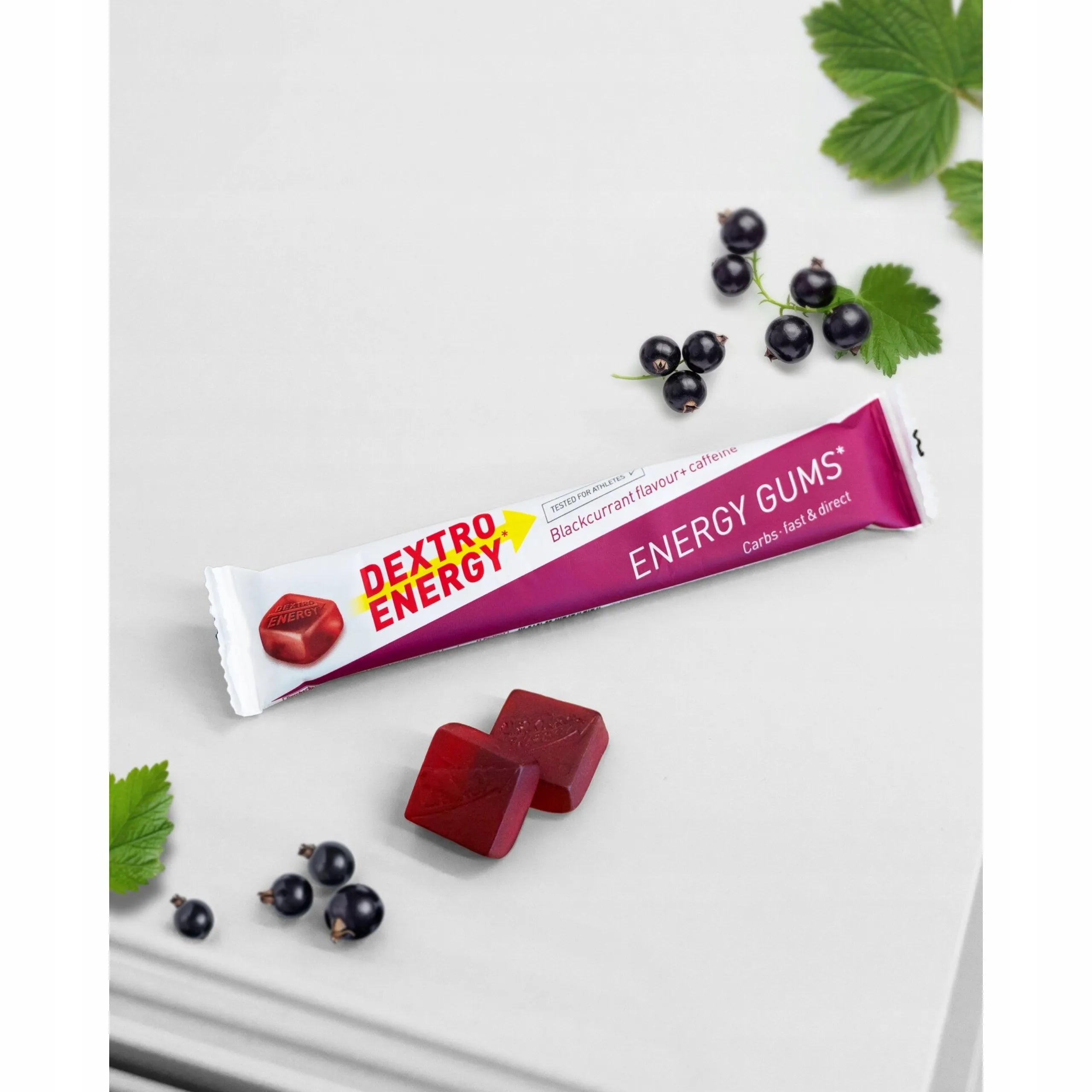 Dextro Energy Gums Blackcurrant Flavour + Caffeine - 45g (Expiry 30/06/2026)