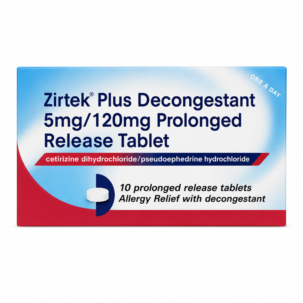 Zirtek Plus Decongestant Tablets - 6 Pack