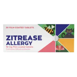 Zitrease Cetirizine Antihistamine Tablets - 30 tablets