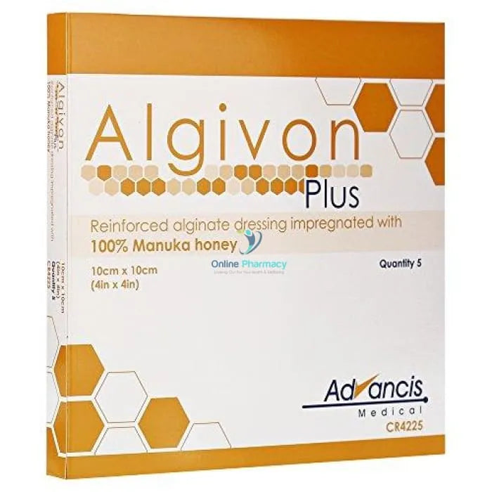 Algivon Manuka Honey Dressing - 10cm x 10cm 5 Pack