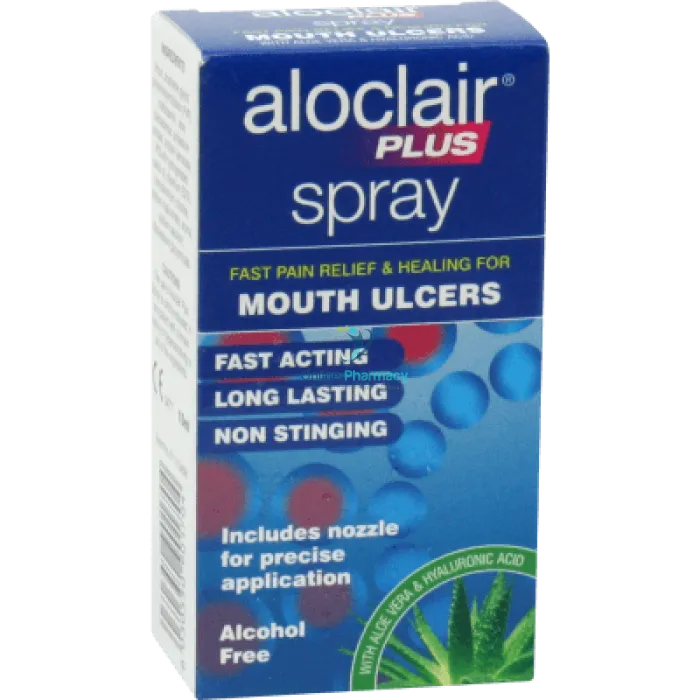 Aloclair Plus Mouth Ulcer Spray Fast Pain Relief and Healing 15ml