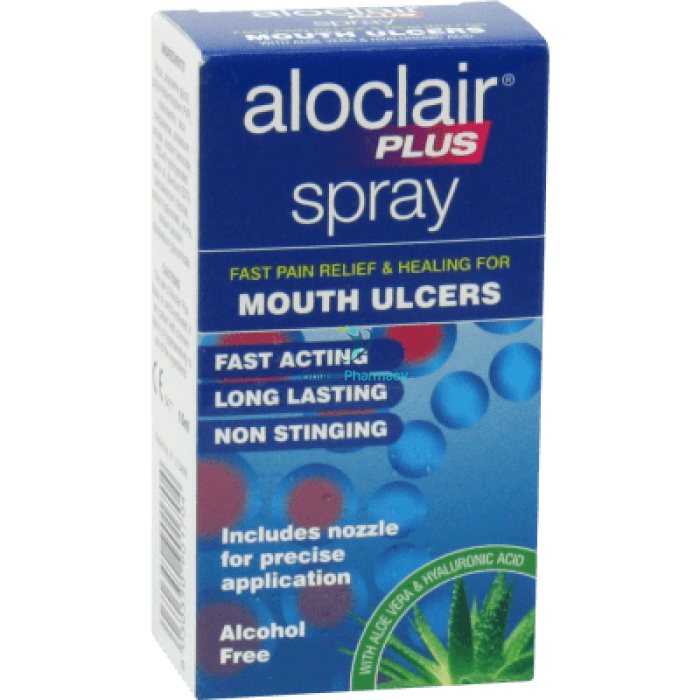 Aloclair Plus Mouth Ulcer Spray Fast Pain Relief and Healing 15ml - OnlinePharmacy