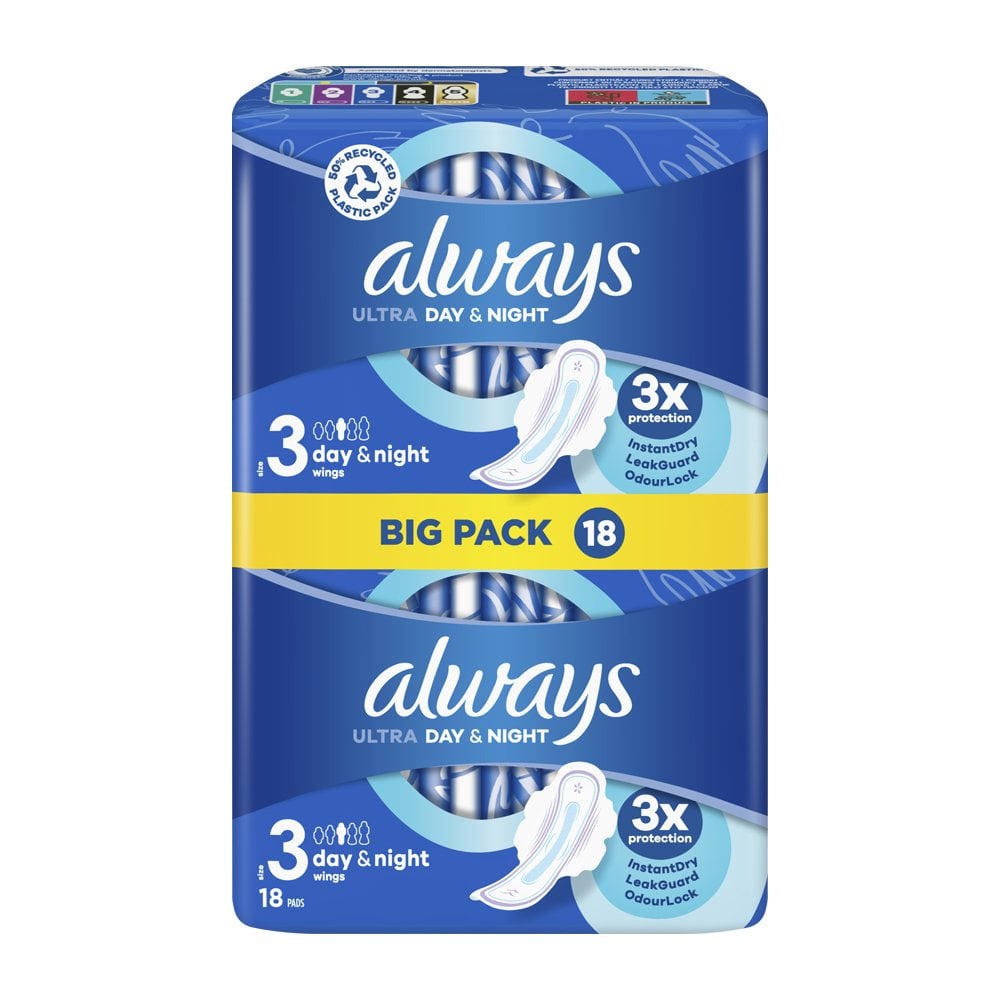 Always Ultra Day & Night (Size 3) With Wings - 18 Pack