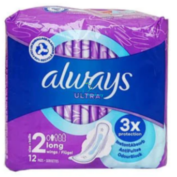Always Ultra Long Plus (With Wings) - 12 Pack Towels & Liners