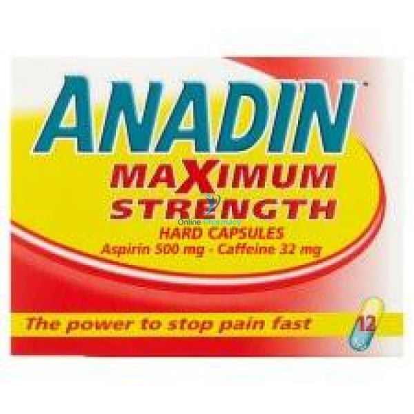 Anadin Max Strength Capsules - 12 Pack - OnlinePharmacy