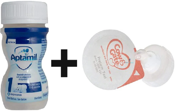 Aptamil First Milk 0-12 Months 24x70ml + Cow & Gate RTF Preterm Teats (24 Teats)