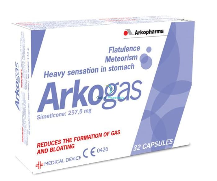 ArkoGas (Simeticone) Caps - 32 Capsules - OnlinePharmacy
