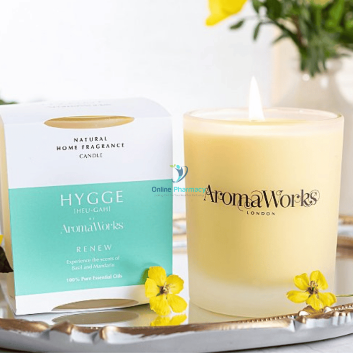 Aroma Works Hygge Renew Basil & Mandarin Candle Home Fragrance