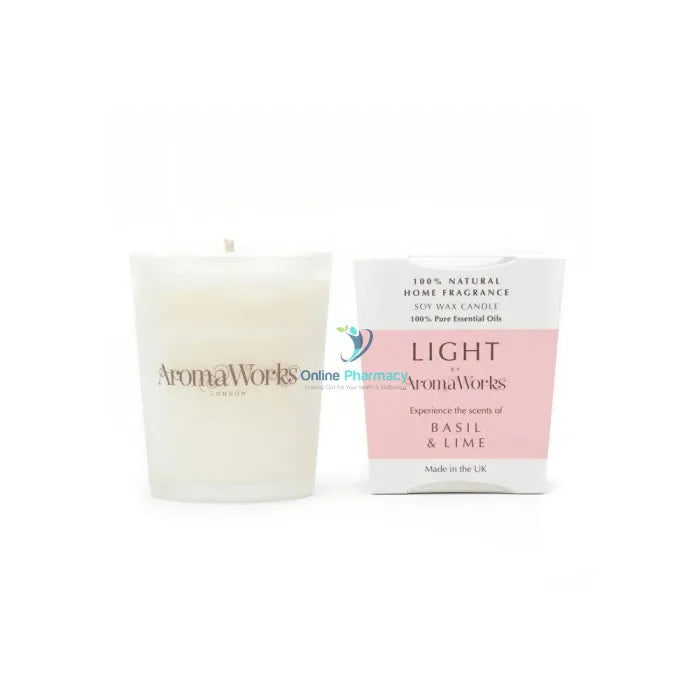 Aroma Works Light Range Basil & Lime Candle 10Cl Small