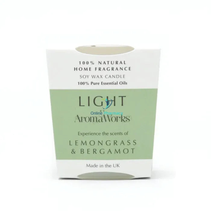 Aroma Works Light Range Lemongrass & Bergamot Candle 10Cl Small
