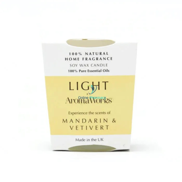 Aroma Works Light Range - Mandarin & Vetivert Candle 30Cl Medium Home Fragrance