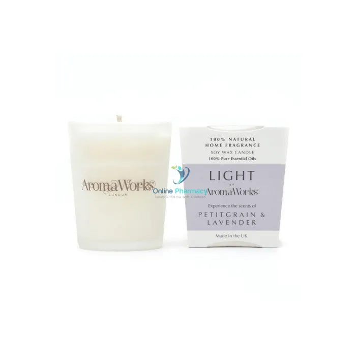 Aroma Works Light Range Petitgrain & Lavender Candle 10Cl Small