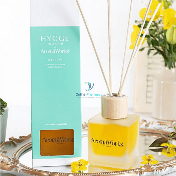 Aromaworks - Hygge Renew Reed Diffuser Basil And Mandarin Home Fragrance