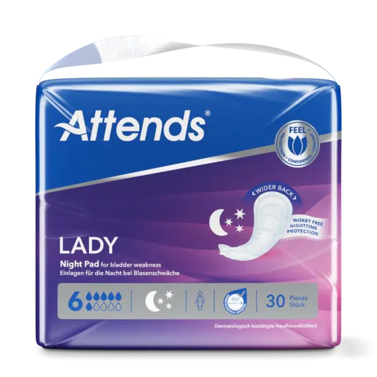 Attends Lady Night Pad - 30 Pack
