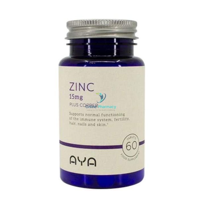 AYA Zinc Oxide 15mg With Copper - 60 Tabs - OnlinePharmacy