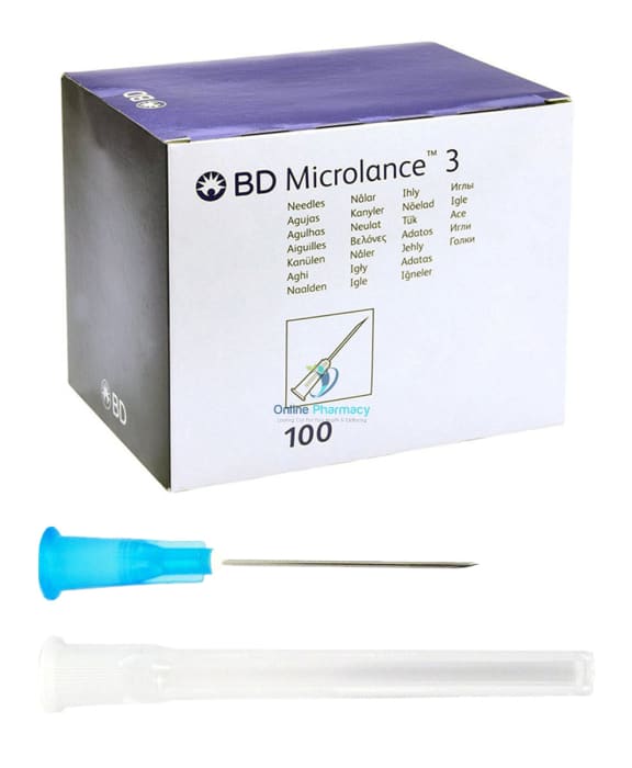 Becton Dickinson BD Microlance 3 Needles - Blue 23G x 1 Inch (100 Pack) - OnlinePharmacy