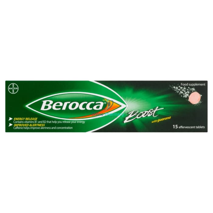 Berocca Boost Vitamins with Guarana - 15 Effervescent Tablets - OnlinePharmacy