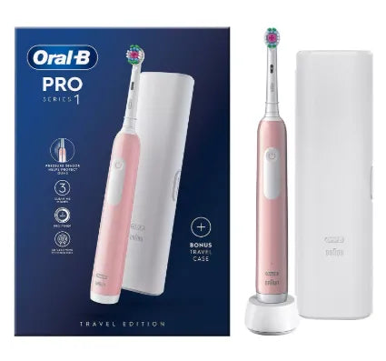 Oral-B Pro Series 1 Pink Electric Brush + Travel Case