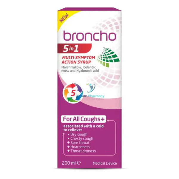 Broncho 5 In 1 Multi Symptom Action Syrup 120Ml / 200Ml Cough