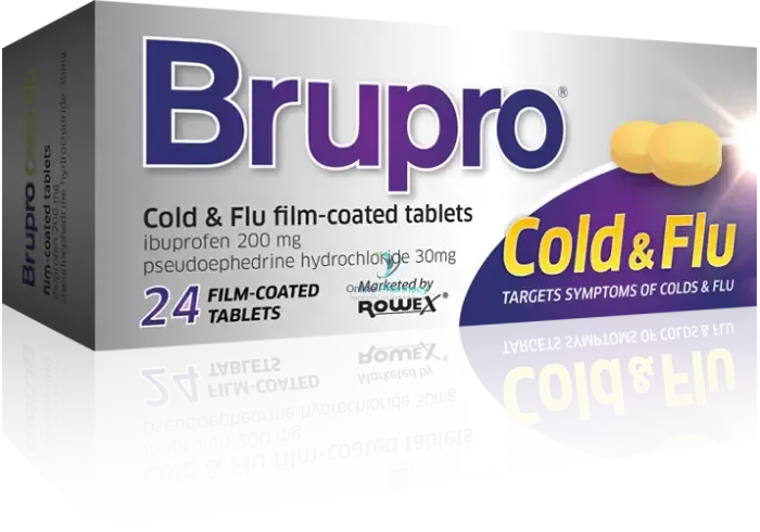 Brupro Cold & Flu 200mg/30mg film-coated tablets 24s