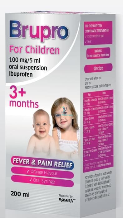 Brupro Ibuprofen For Children 3 + Months - 200Ml Pain Relief