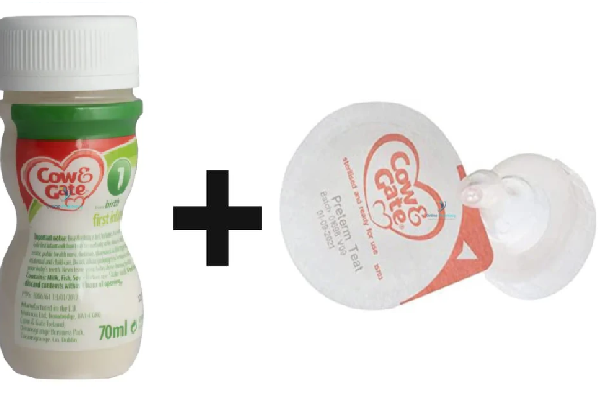 Cow & Gate First Milk 24x70ml + Cow & Gate RTF Preterm Teats (24 Teats)