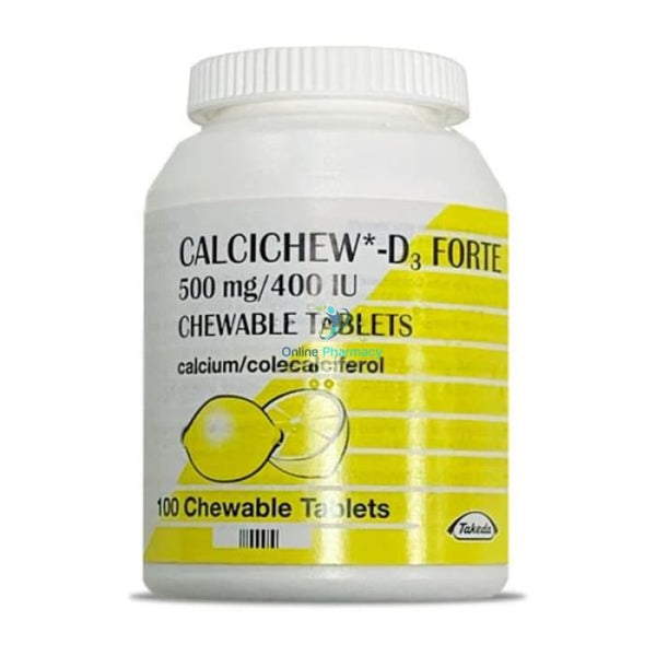 Calcichew D3 Forte Chewable Calcium & Vitamin D - 100 Tablets - OnlinePharmacy