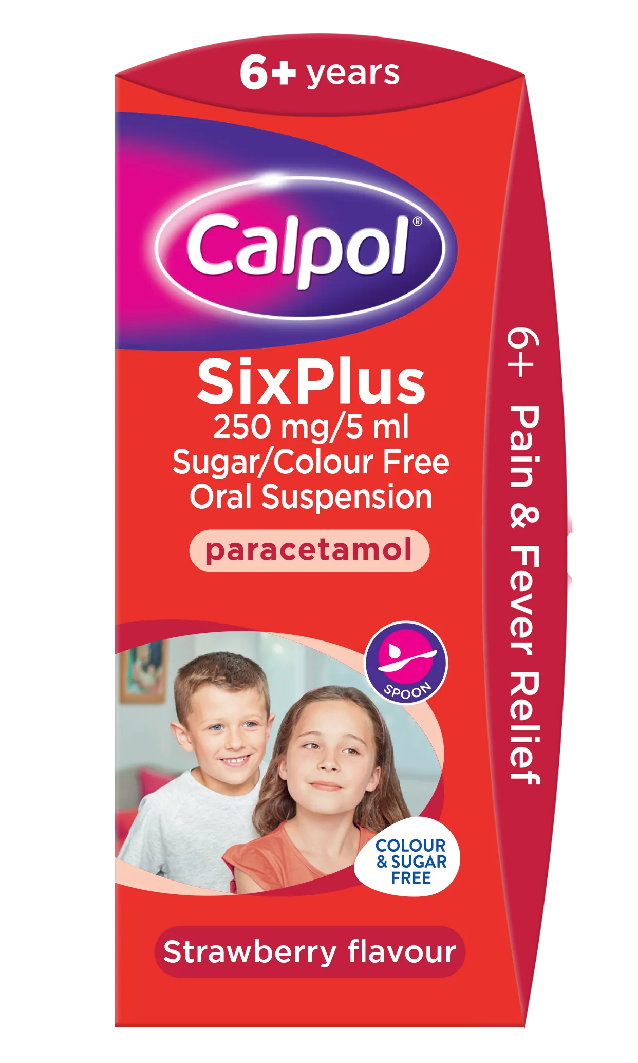 Calpol Six Plus Sugar Free Strawberry Suspension - 60ml/140ml