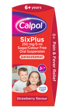 Calpol Six Plus Sugar Free Strawberry Suspension - 60ml/140ml