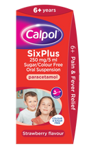 Calpol Six Plus Sugar Free Strawberry Suspension - 60ml/140ml