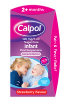 Calpol 2+ Months Strawberry Sugar Free Suspension - 60ml/140ml