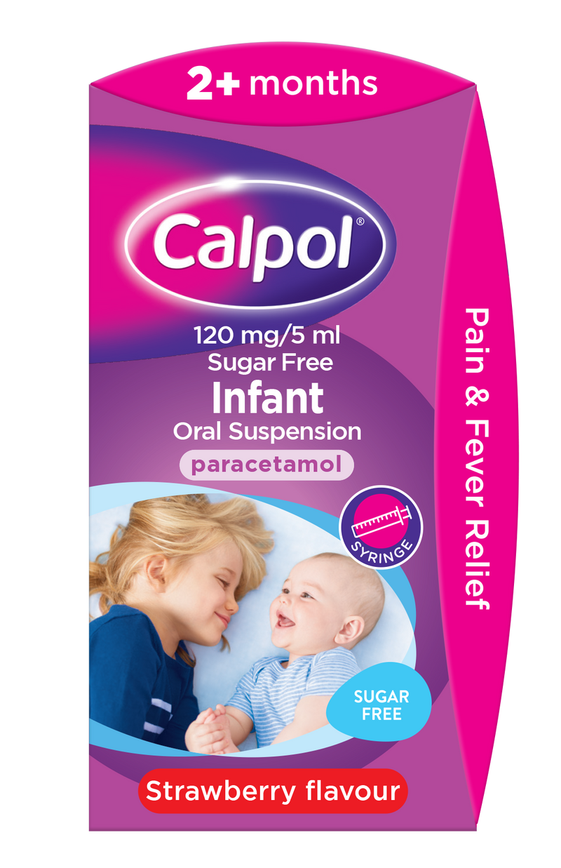 Calpol 2+ Months Strawberry Sugar Free Suspension - 60ml/140ml