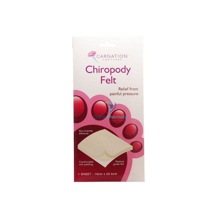 Carnation Chiropody Felt Large - 10cm x 22.5cm - OnlinePharmacy