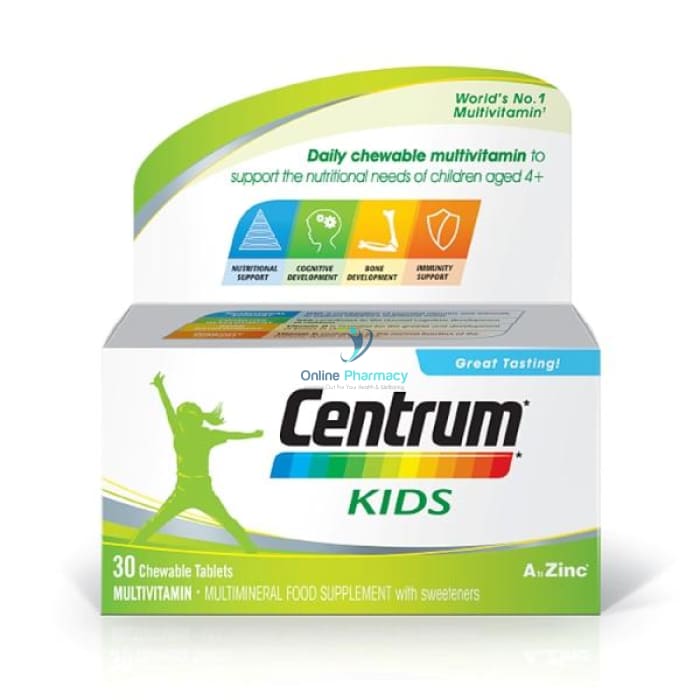 Centrum Kids Multivitamin - 30 Chewable Tablets - OnlinePharmacy