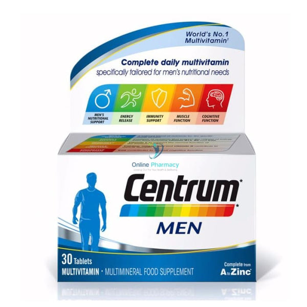 Centrum Men Multivitamins - 30/60 Tablets - OnlinePharmacy