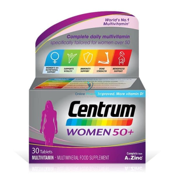 Centrum Women 50+ Multivitamin - 30 Tablets - OnlinePharmacy