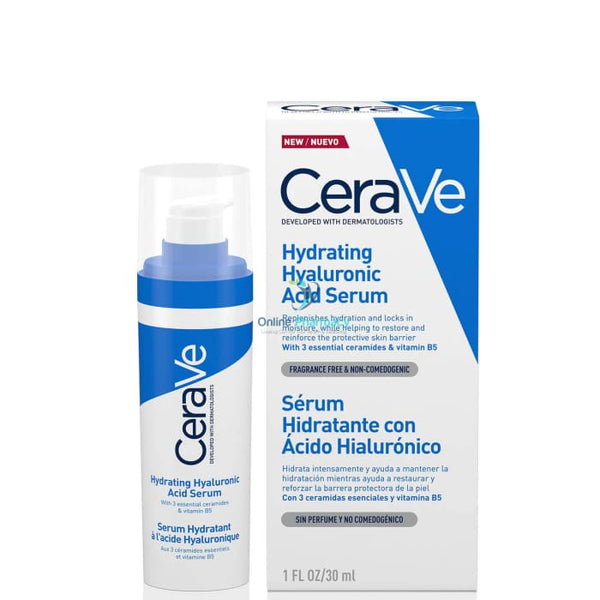 CeraVe Hydrating Hyaluronic Acid Serum - 30ml - OnlinePharmacy