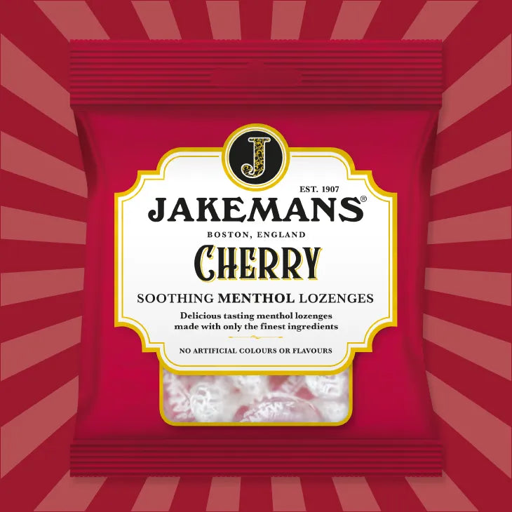 Jakemans Cherry Menthol Soothing Sweets -73G