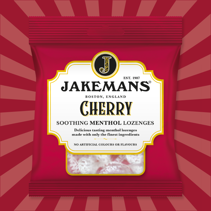 Jakemans Cherry Menthol Soothing Sweets - 100g