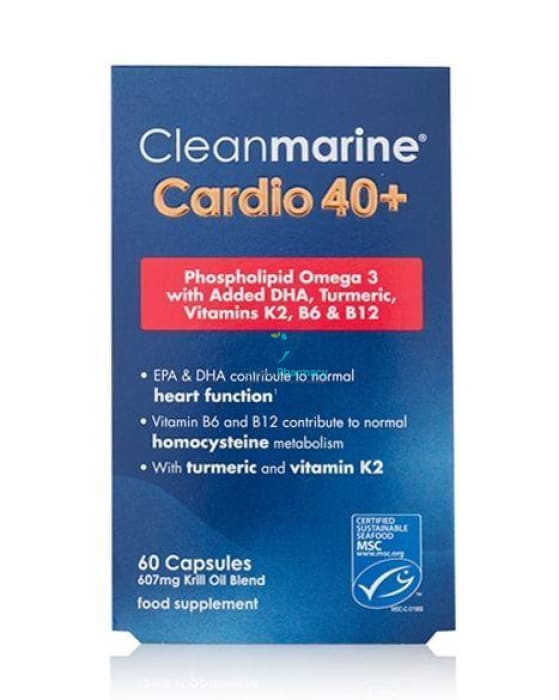 Cleanmarine Cardio 40+ 607mg - 60 Caps - OnlinePharmacy