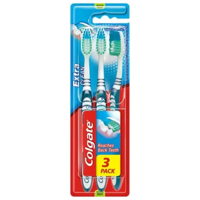 Colgate Extra Clean Toothbrush - 3 Pack Medium Toothbrushes