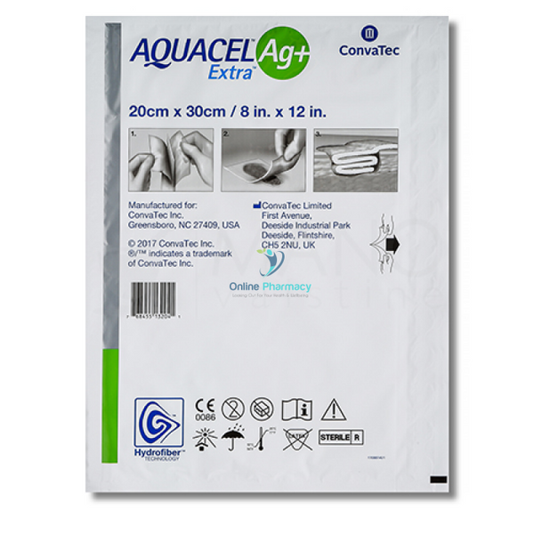Convatec Aquacel Ag+ Extra Dressing 20cm x 30cm - 5 Pack - OnlinePharmacy