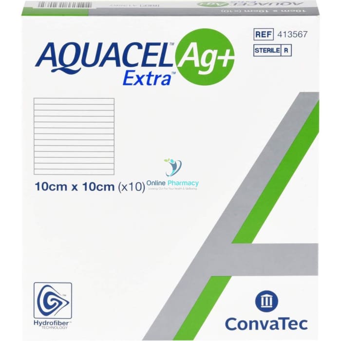 Convatec Aquacel Ag + Extra Dressings 10Cm X - 10 Pack