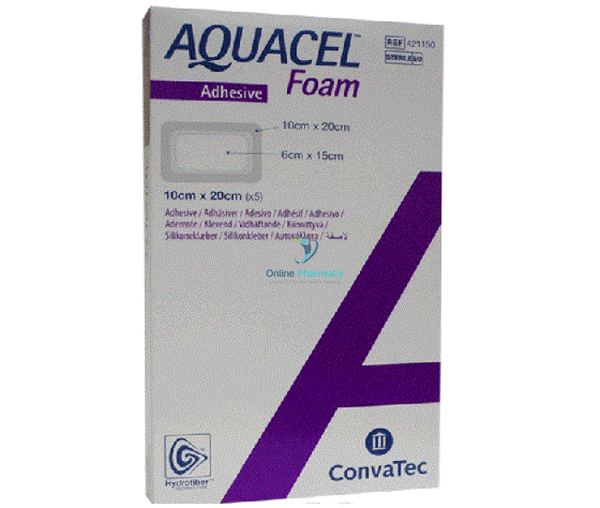 Convatec Aquacel Foam Adhesive Dressings 10cm x 20cm - 5 Pack - OnlinePharmacy