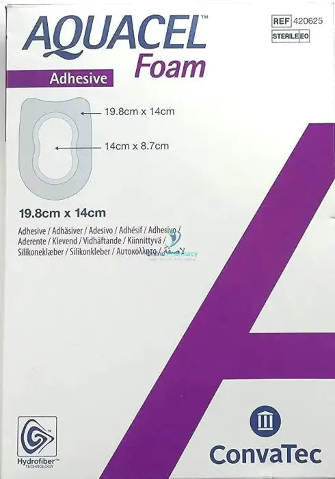 Convatec Aquacel Foam Adhesive Dressings 19.8cm x 14cm - 5 Pack