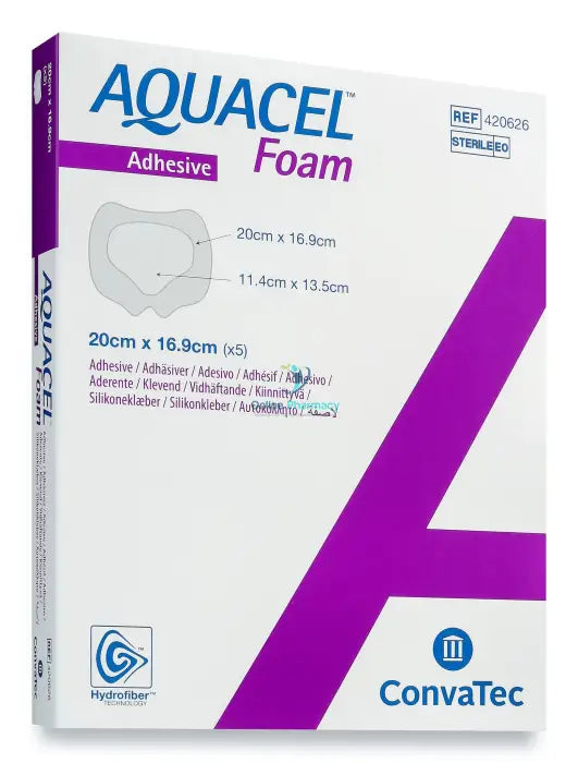 Convatec Aquacel Foam Adhesive Dressings 20cm x 16.9cm - 5 Pack - OnlinePharmacy