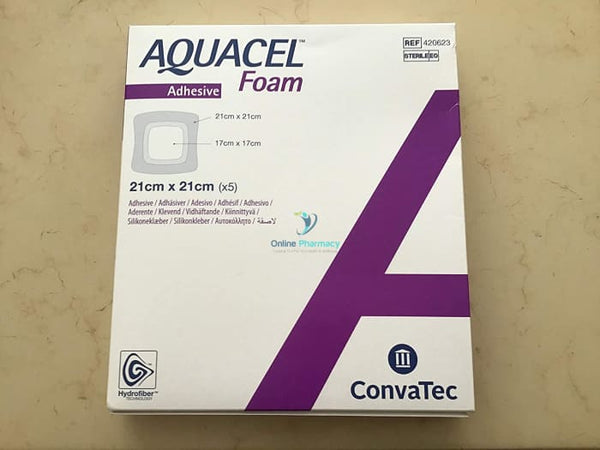 Convatec Aquacel Foam Adhesive Dressings 21cm x 21cm - 5 Pack - OnlinePharmacy